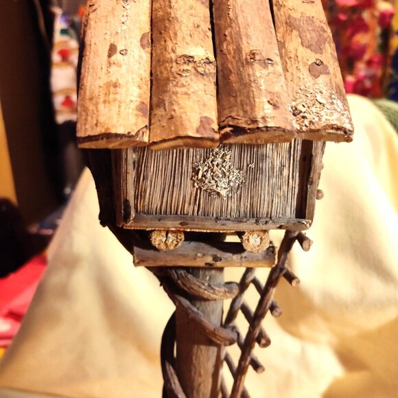 Handmade Wooden Birdhouse: Tall Rustic Garden Decor - SHIPS FREE - Picture 5 of 10